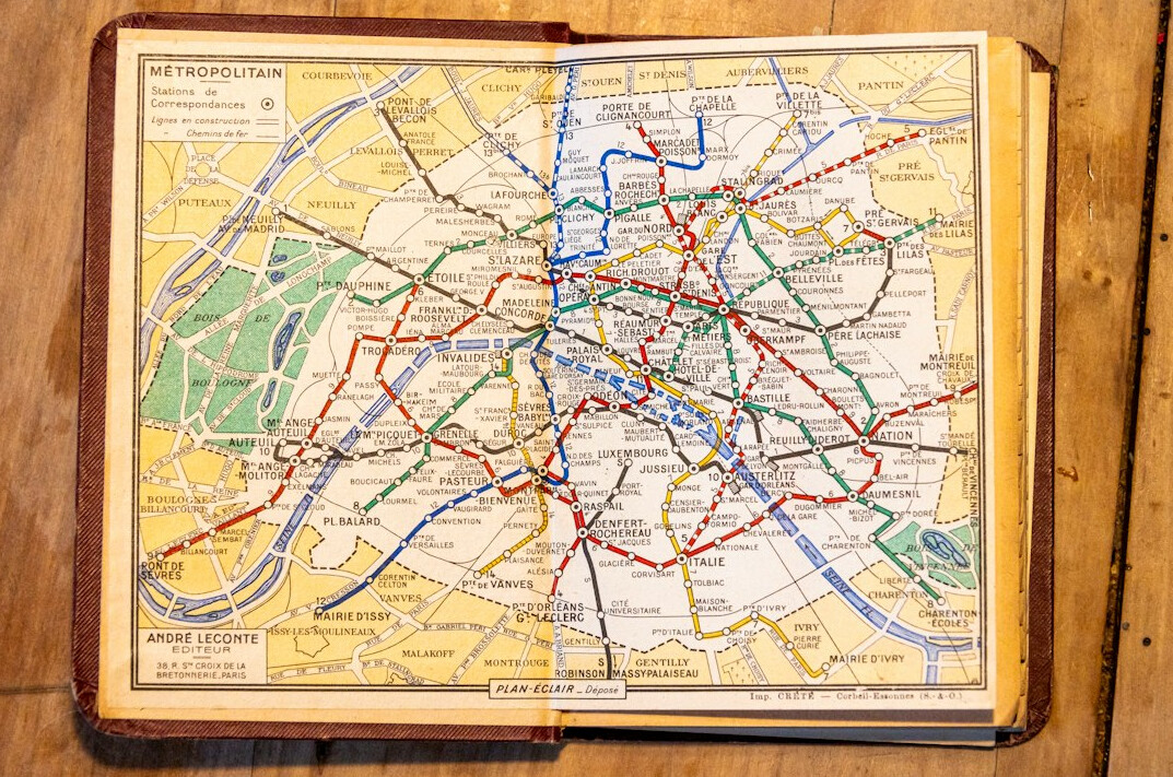 Vintage map spread on a table