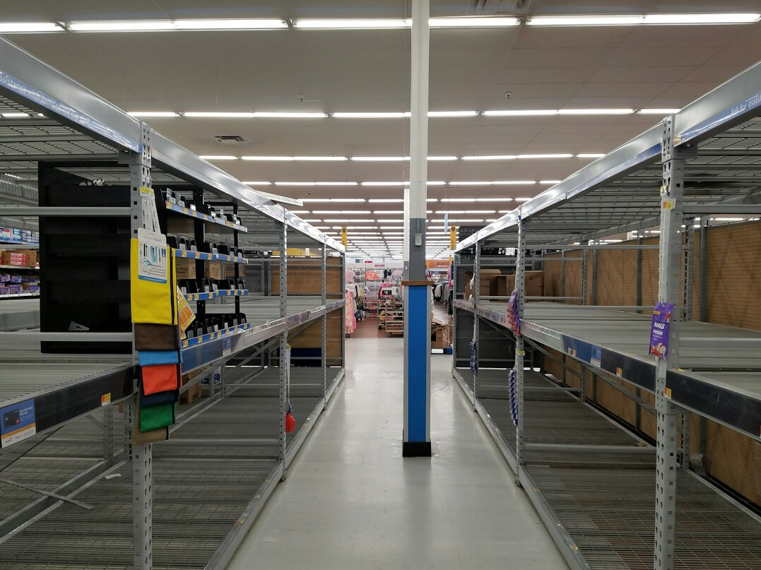 store shelves empty products